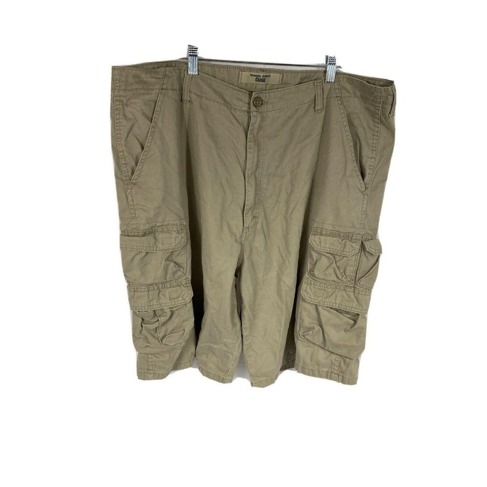 Wrangler Cargo Shorts Men’s Size 40 Tan Flat Front